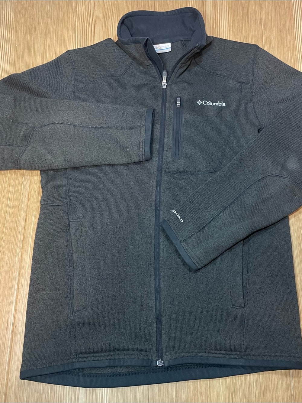Columbia Omni-Shield Full Zip Sweater Fleece Jacket Charcoal Gray Mens Size M